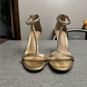 Gianni Bini Gold Ankle Strap Heels